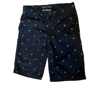 H&M Classic Chinos boys navy with white anchors print size 10-11Y
